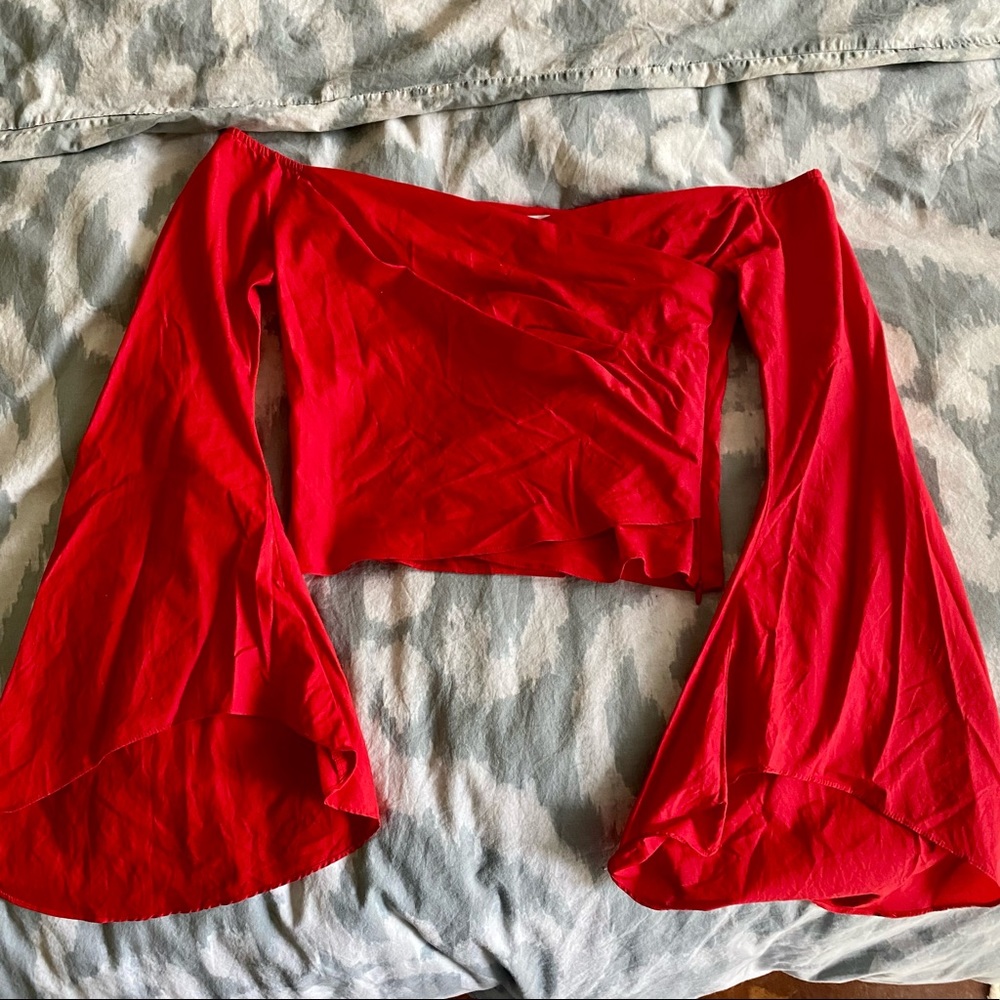 Saks Fifth Avenue Scripted Off the Shoulder Top